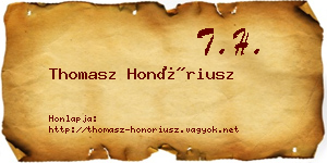 Thomasz Honóriusz névjegykártya